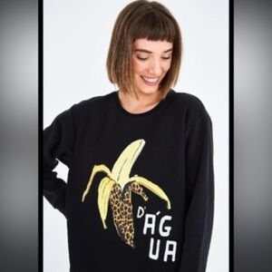 SOLD - Farm Rio Black Banana Graphic Sweatshirt | Size Small